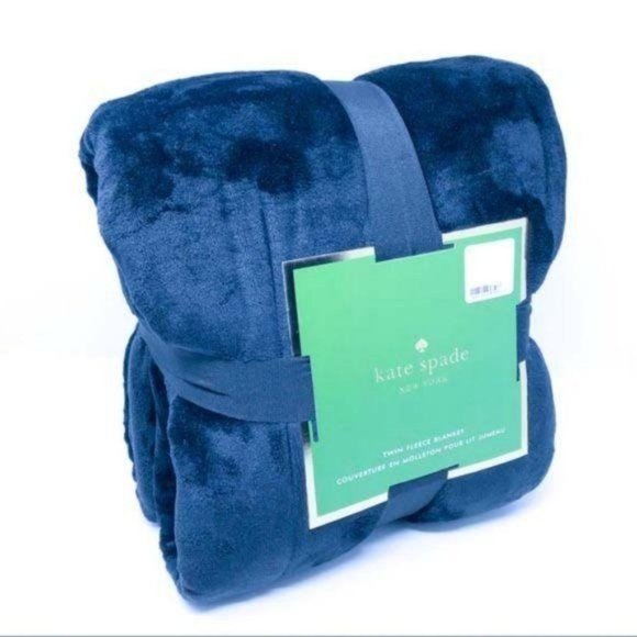 kate spade Other - NEW Kate Spade Twin Fleece Blanket - Navy